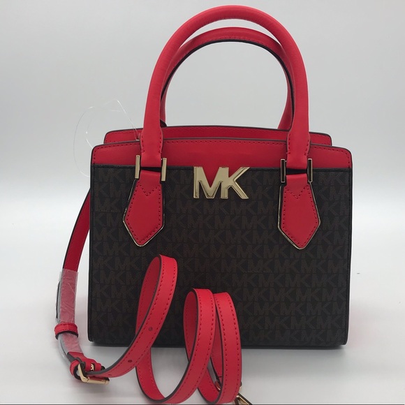 Michael Kors Handbags - Michael Kors Mott Medium Satchel Coral Ree…
